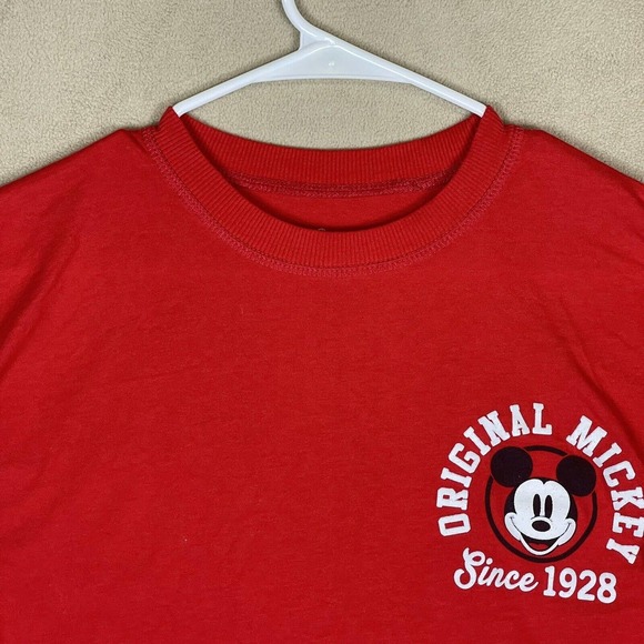 Mickey Mouse 3/4 Sleeve Graphic Spirt T Shirt Unisex XS Red Relaxed Fit - Picture 2 of 11